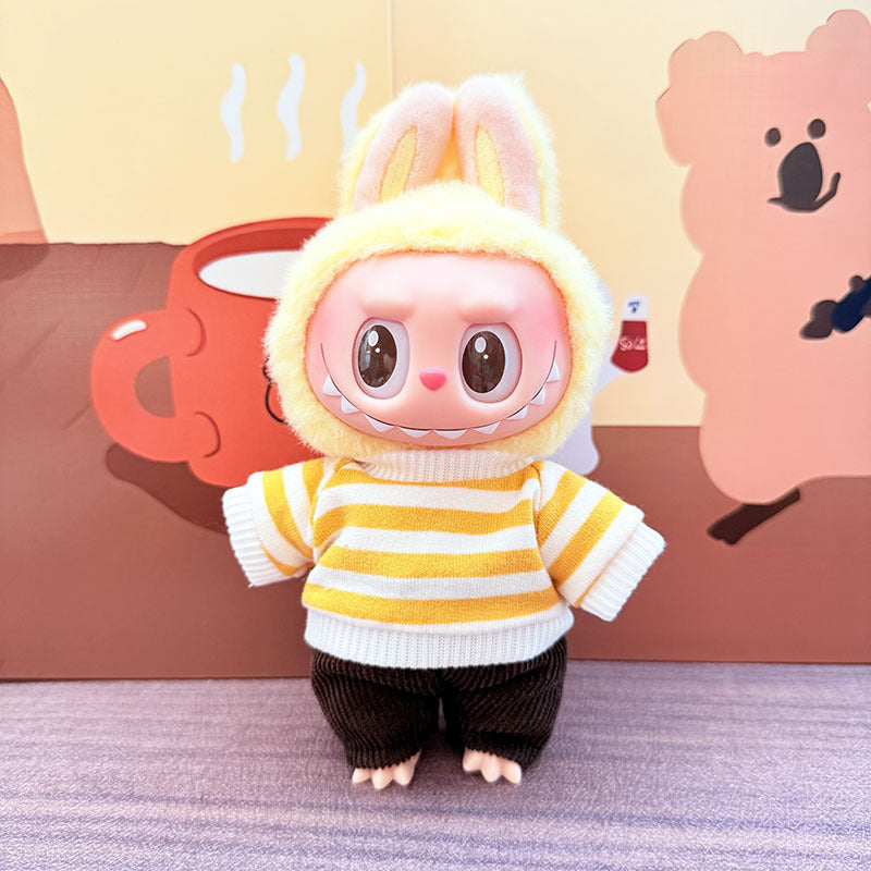 [Clothes only] One, two and three generations of keychains Labubu clothes pendant Labubu baby clothes denim cute dog overalls cute
