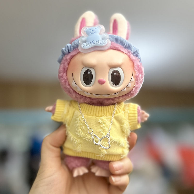 [Clothes only] 17cm pendant, Labubu clothes, keychain Labubu doll, replacement baby clothes, cool trend clothes.