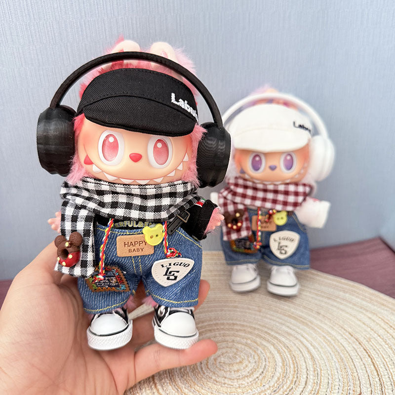 [Clothes only] One, two and three generations of Labubu clothes pendant Labubu cloth for sitting baby clothes happy pizza set