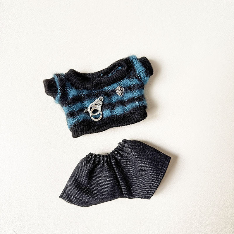 [Clothes only] First and second generation Labubu clothes pendant Labubu sitting party baby clothes handcuffs striped clothes suit