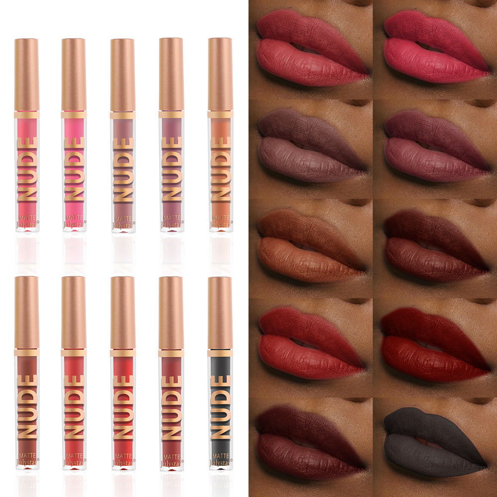 Makeup lasting non-fading non-stick cup lip glaze European and American velvet matte lipstick lip glaze