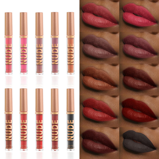 Makeup lasting non-fading non-stick cup lip glaze European and American velvet matte lipstick lip glaze