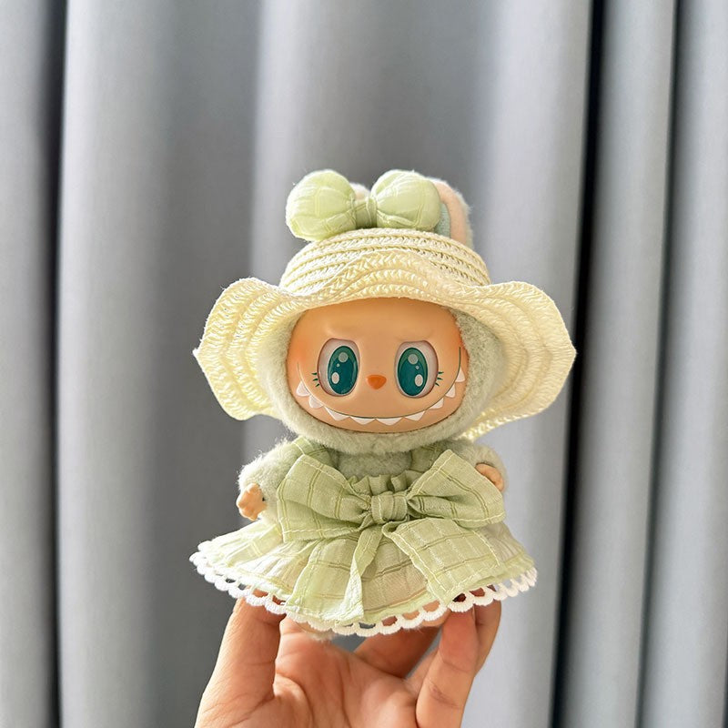 [Clothes only] First and second generation keychain Labubu clothes pendant Labubu baby clothes dress pearl hair accessories