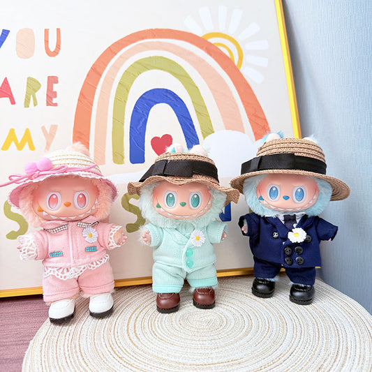 [Clothes only] One, two and three generations of Labubu clothes pendant Labubu sits on the baby clothes star with the same suit explosion