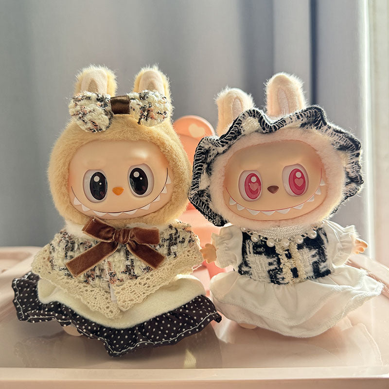 [Clothes only] Second-generation Labubu clothes pendant Labubu sitting party baby clothes headband Xiaoxiangfeng set