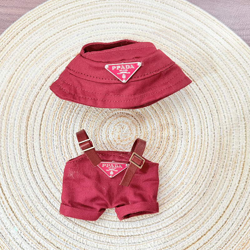 [Clothes only] First and second generation Labubu clothes pendant Labubu sitting baby clothes triangle overalls set tide