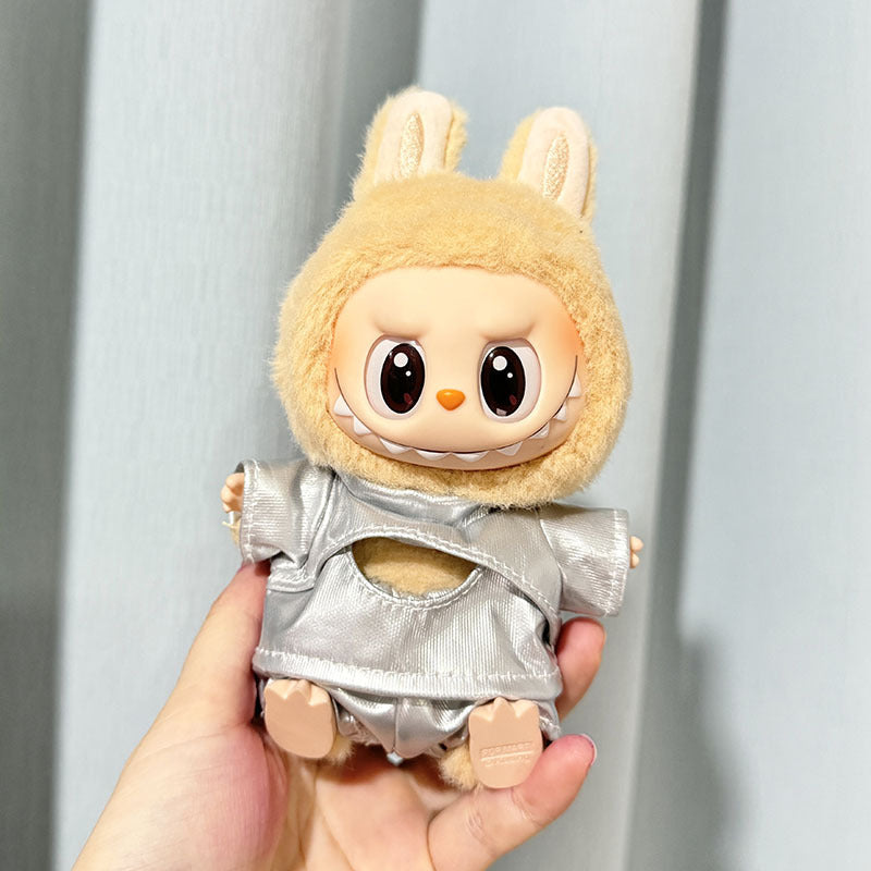 [Clothes only] Second-generation keychain Labubu clothes pendant Labubu sit party silver space suit set