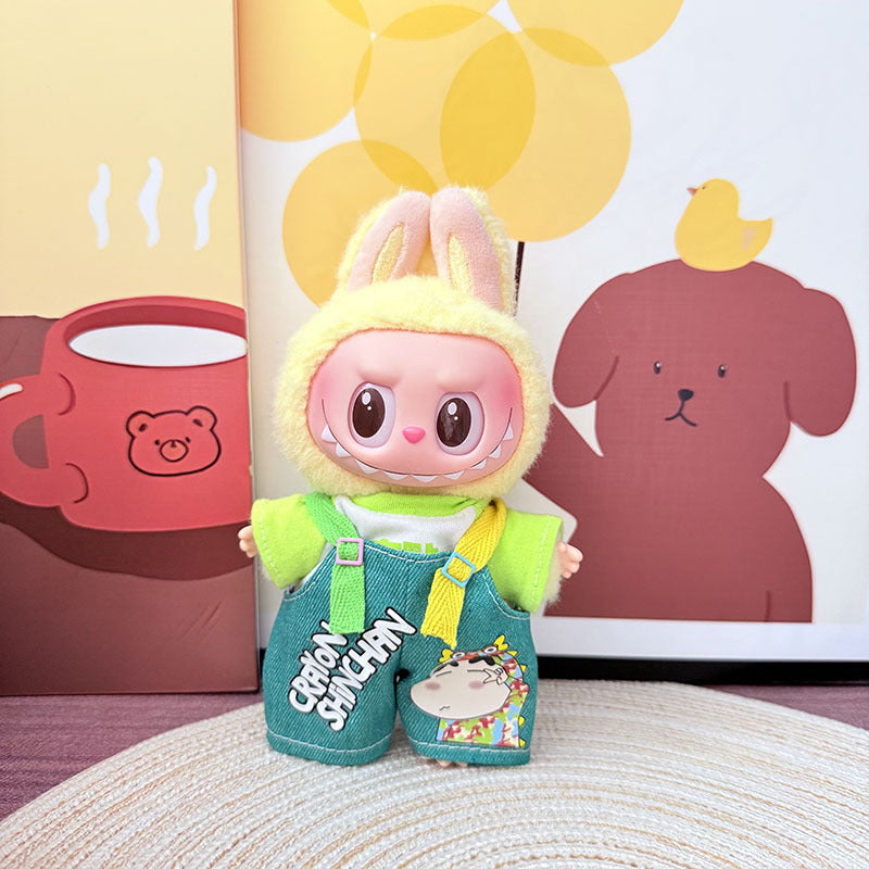 [Clothes only] One, two and three generations Labubu clothes pendant Labubu sitting baby clothes, small new overalls, cute and cute.
