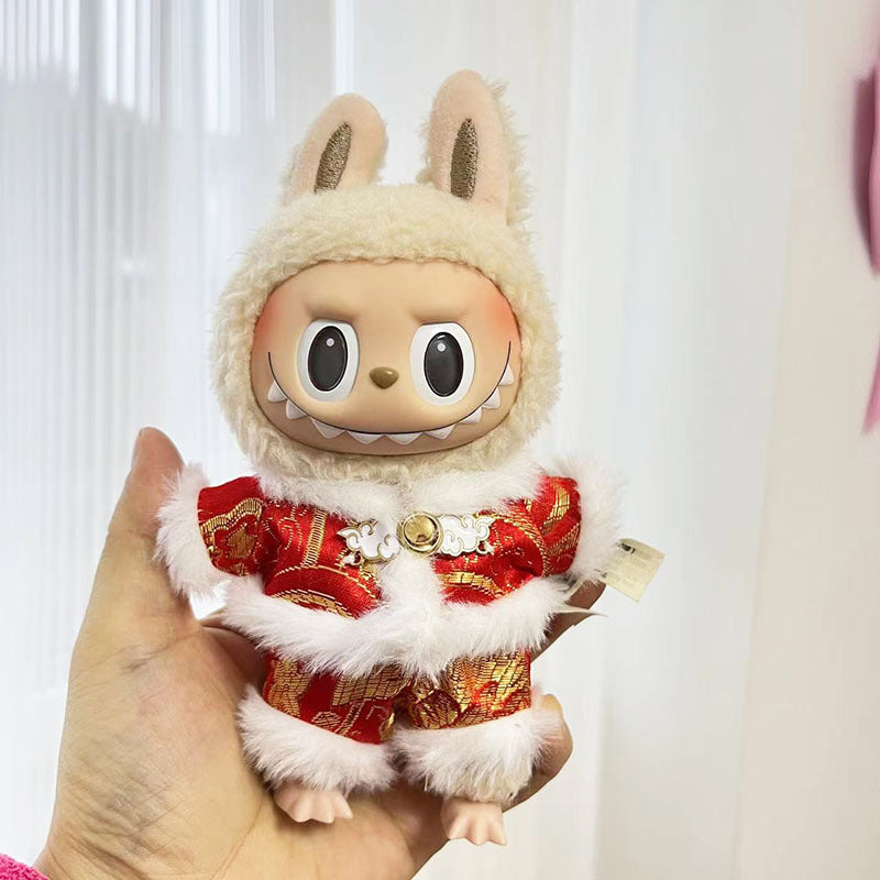 [Clothes only] 15cm pendant Labubu cloth for the New Year's set labubu keychain doll clothes cute