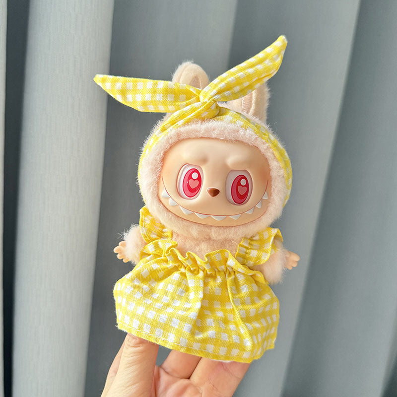 [Clothes only] First and second generation Labubu clothes pendant Labubu sitting party yellow duck satchel three-piece set cute