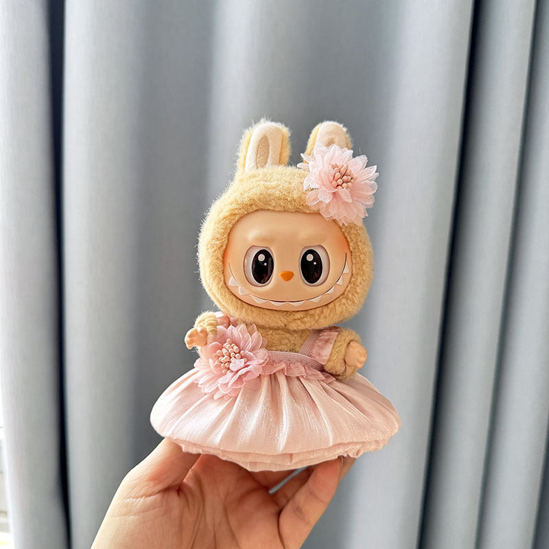 [Clothes only] First and second generation keychain Labubu clothes pendant Labubu baby clothes dress pearl hair accessories