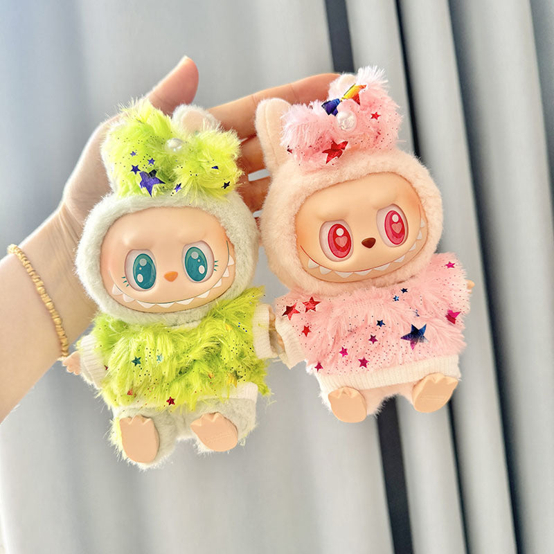[Clothes only] First and second generation Labubu clothes pendant Labubu sitting party baby clothes Gypsy shirt hairpin