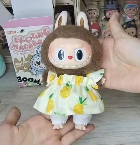 Clothes only] 15cm blind box Macaron Labubu Time to chill pendant doll clothes