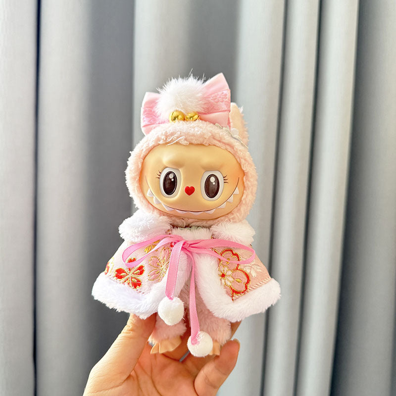 [Clothes only] First and second generation keychain Labubu clothes pendant Labubu sit party New Year's shawl set