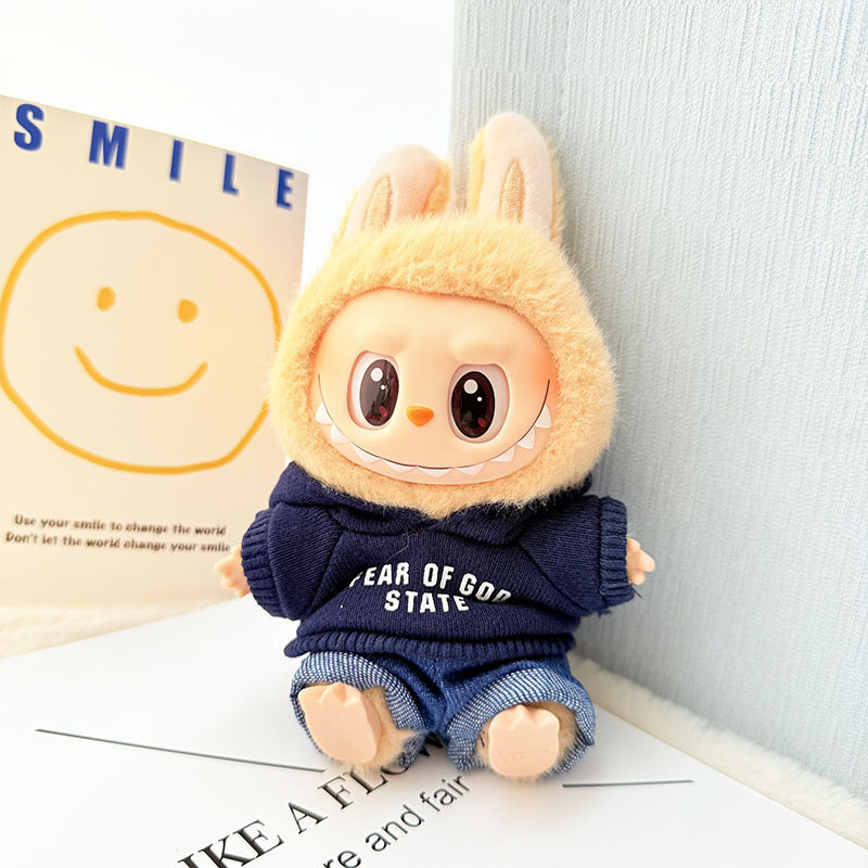 [Clothes only] First and second generation keychain Labubu clothes pendant Labubu baby clothes hooded sweater hat set