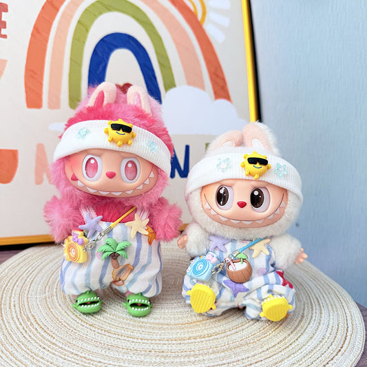 [Clothes only] One, two and three generations Labubu clothes pendant Labubu sitting baby clothes starfish beach clothes suit cute
