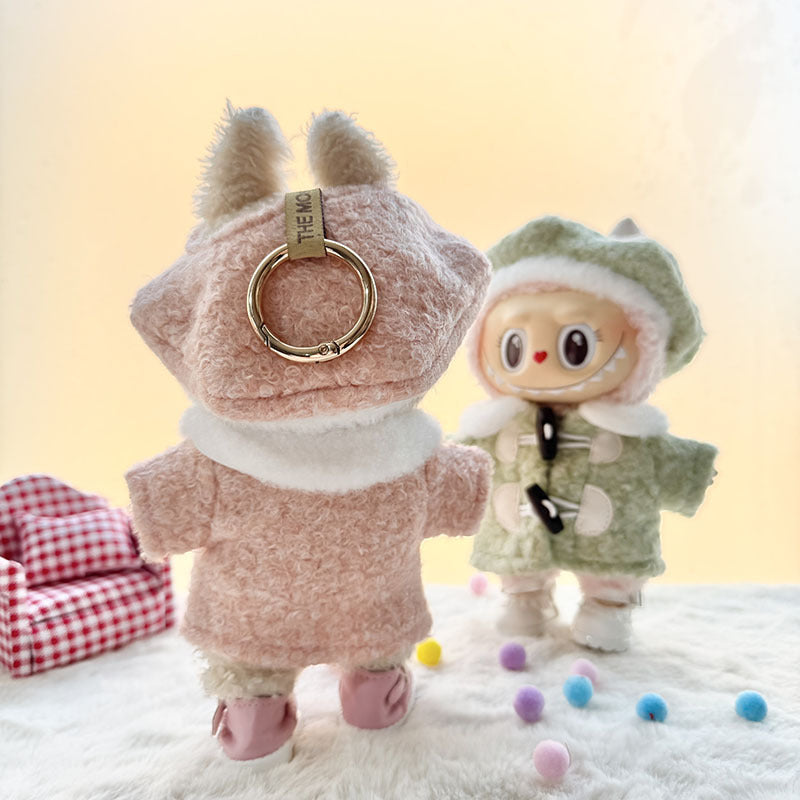 [Clothes only] First and second generation keychain Labubu clothes pendant Labubu sitting team hexagonal beret coat