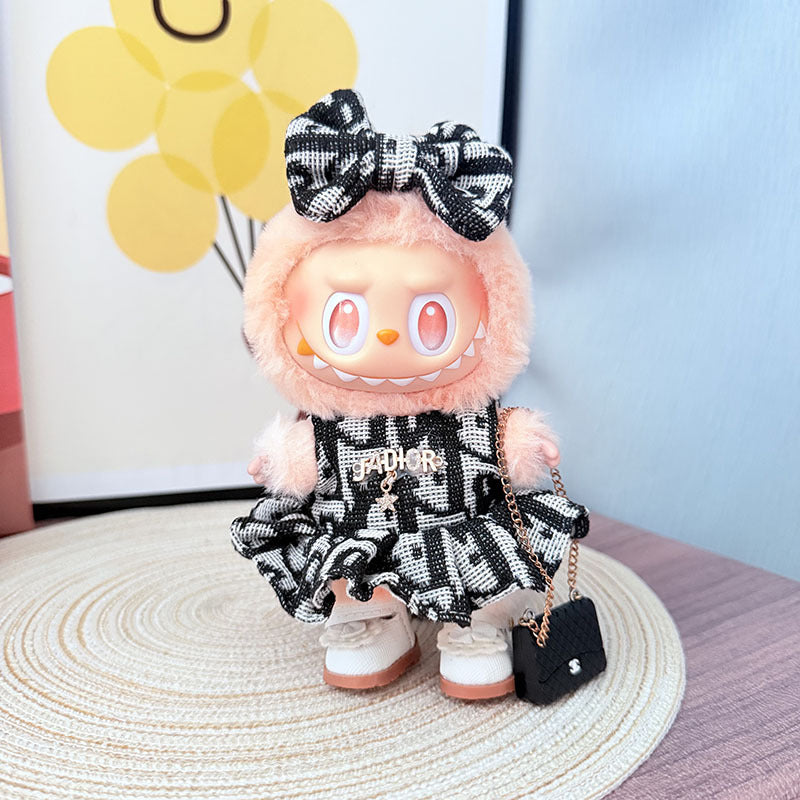 [Clothes only] 17cm Labubuwa clothes LABUBU blind box sitting party one, two, three generations of mystery dress