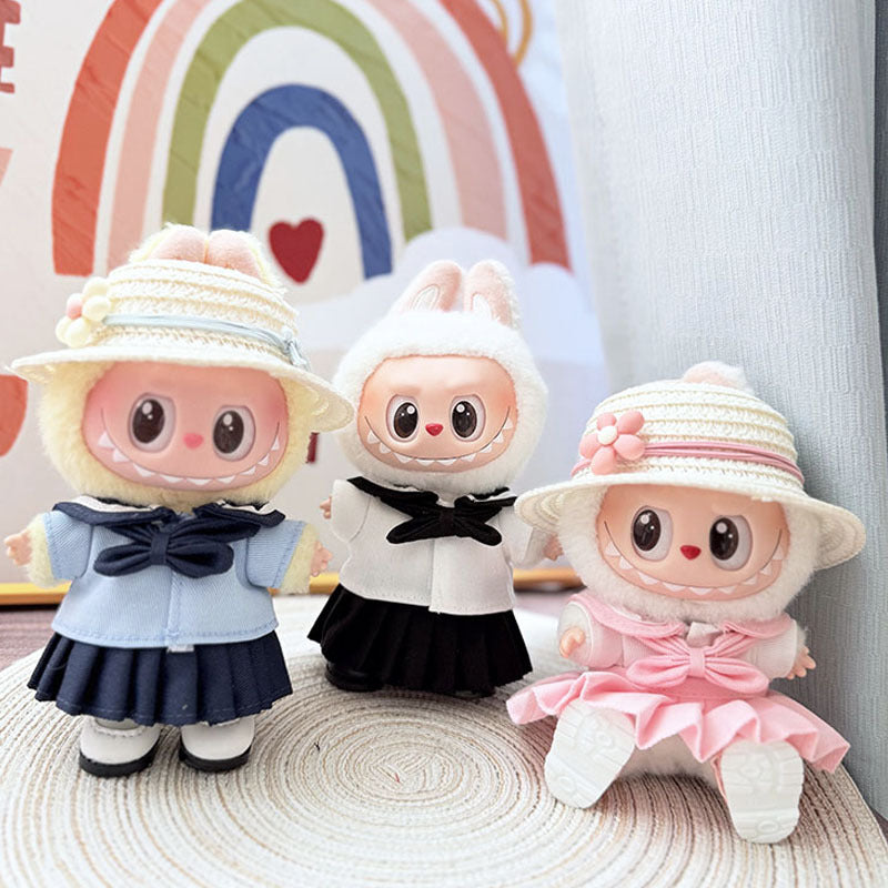 [Clothes only] First and second generation keychain Labubu clothes pendant Labubu baby clothes ocean breeze skirt set