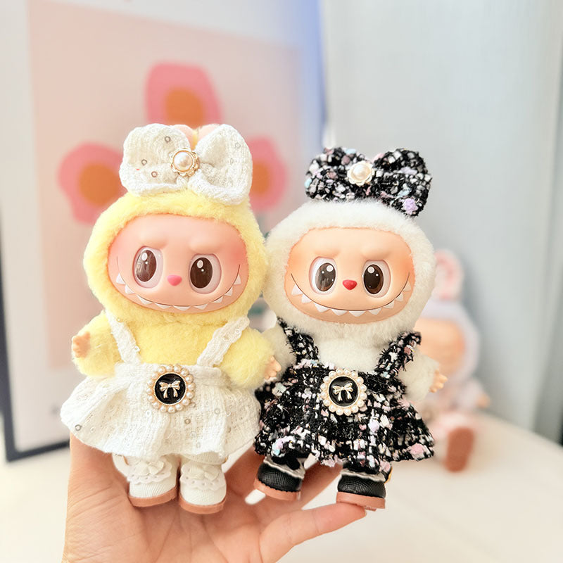 [Clothes only] First and second generation keychain Labubu clothes pendant Labubu baby clothes butterfly pearl fragrant skirt
