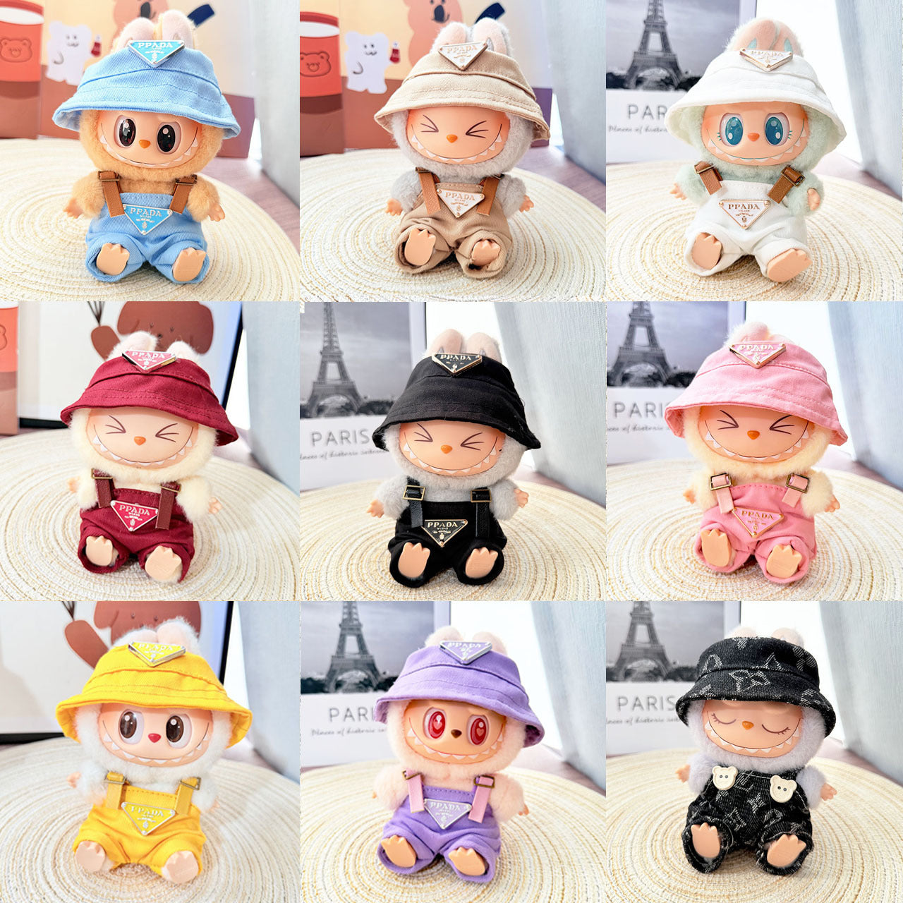 [Clothes only] First and second generation Labubu clothes pendant Labubu sitting baby clothes triangle overalls set tide