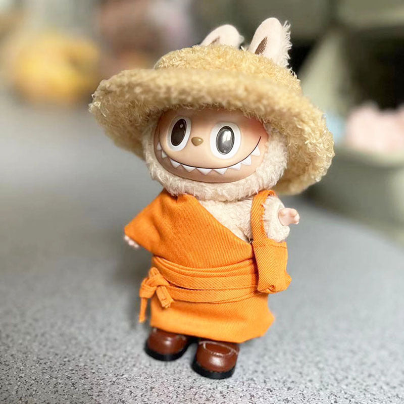 [Clothes only] 17cm pendant blind box Labubu baby clothes keychain Labubu doll monk clothes four-piece set cute