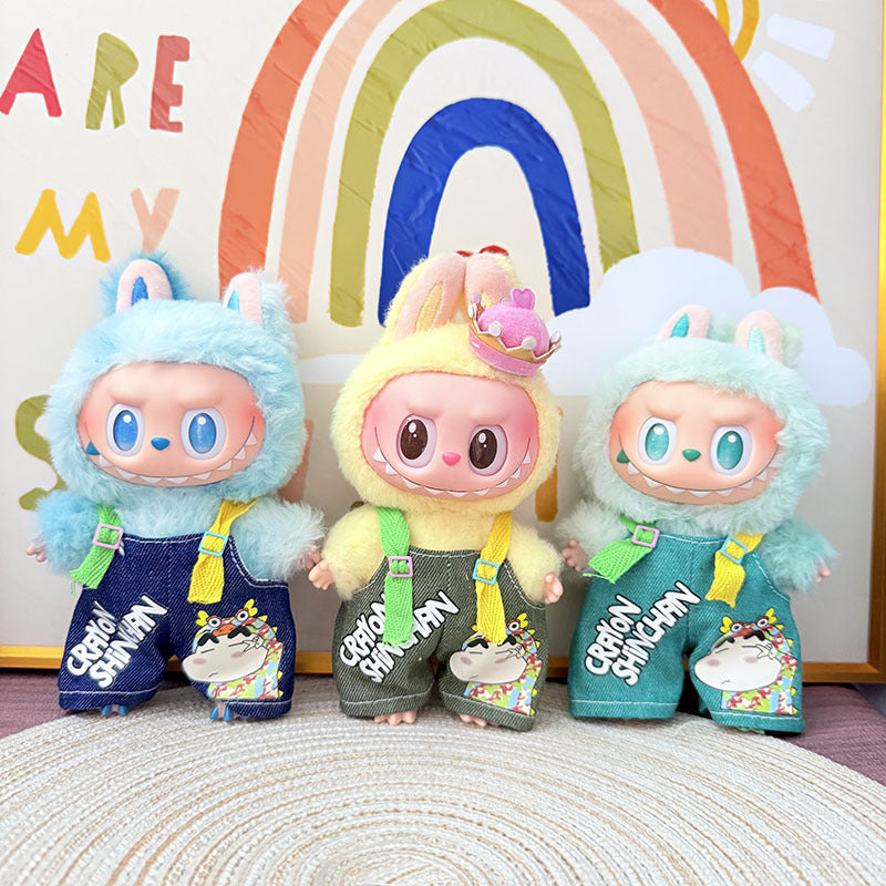 [Clothes only] One, two and three generations Labubu clothes pendant Labubu sitting baby clothes, small new overalls, cute and cute.