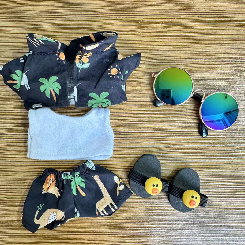 Clothes only] Baby clothes 17cm pendant blind box Labubu clothes Labubu doll for coconut tree beach set