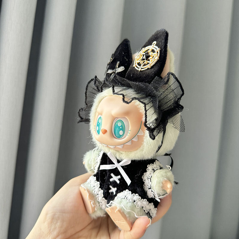 [Clothes only] Second-generation keychain Labubu clothes pendant Labubu sitting party ink love star suit