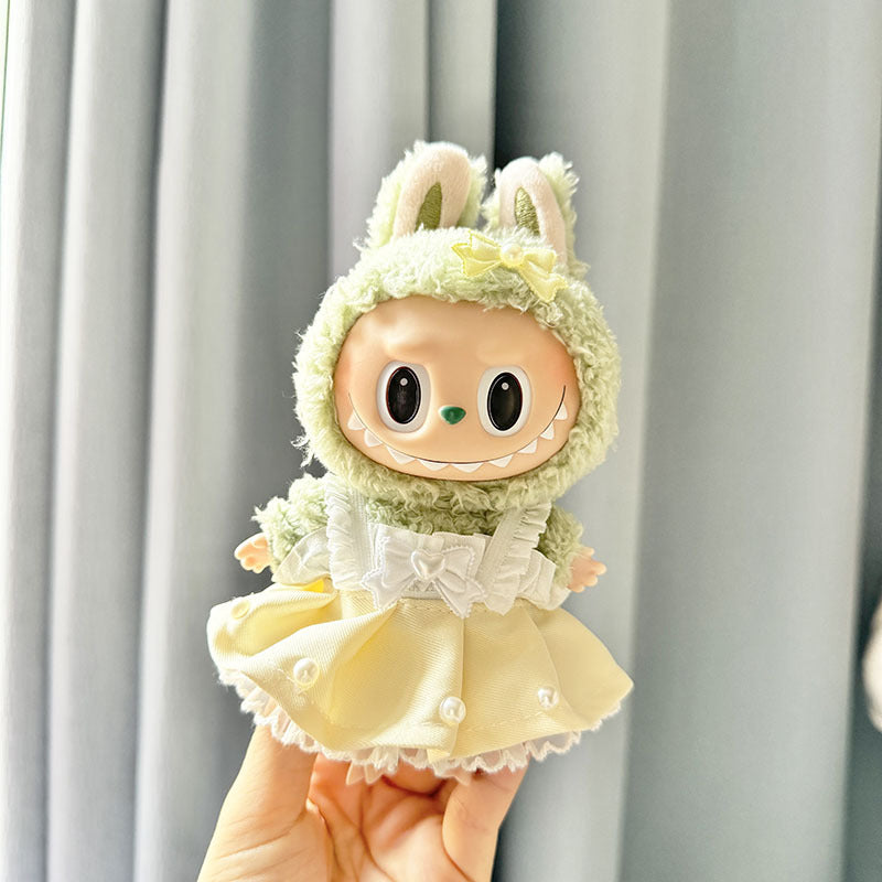 [Clothes only] First and second generation keychain Labubu clothes pendant Rab cloth powder sweetheart strap skirt two-piece set