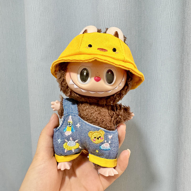 Clothes only] Baby clothes 17cm pendant Labubu clothes Labubu doll with overalls series cute and cute