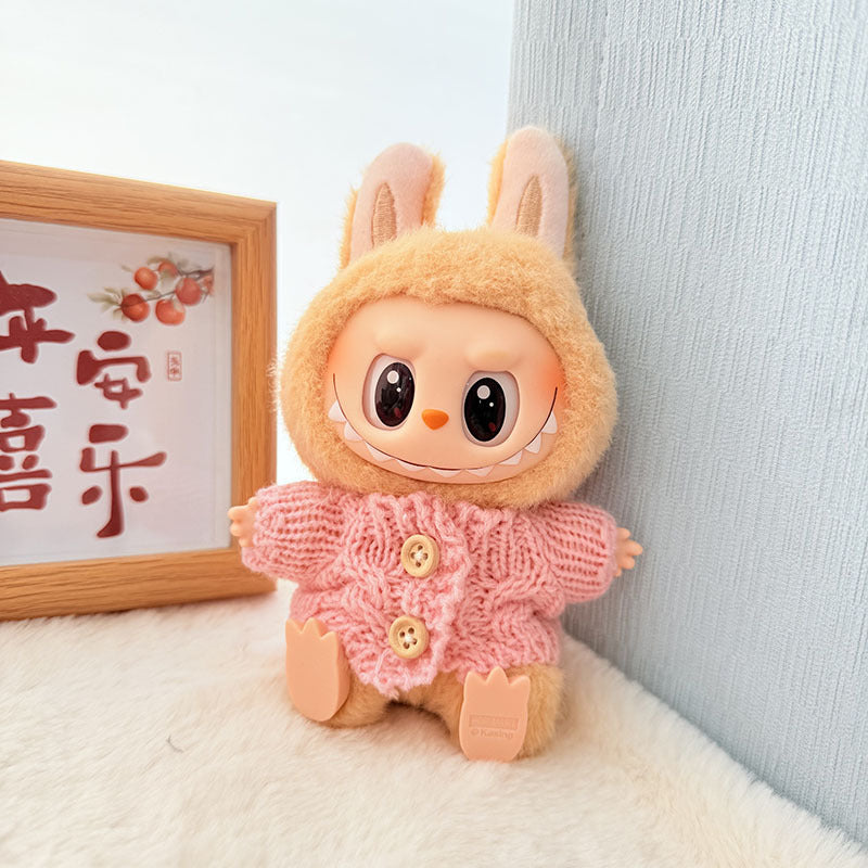 [Clothes only] One, two and three generations of keychains Labubu clothes pendant Labubu baby clothes knitted sweater hat set