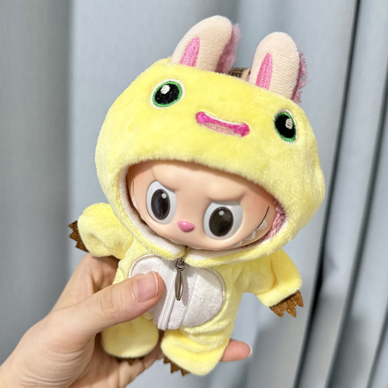 [Clothes only] The first/second generation Labubu clothes pendant Labubu sitting party baby clothes golden thread belly pocket set