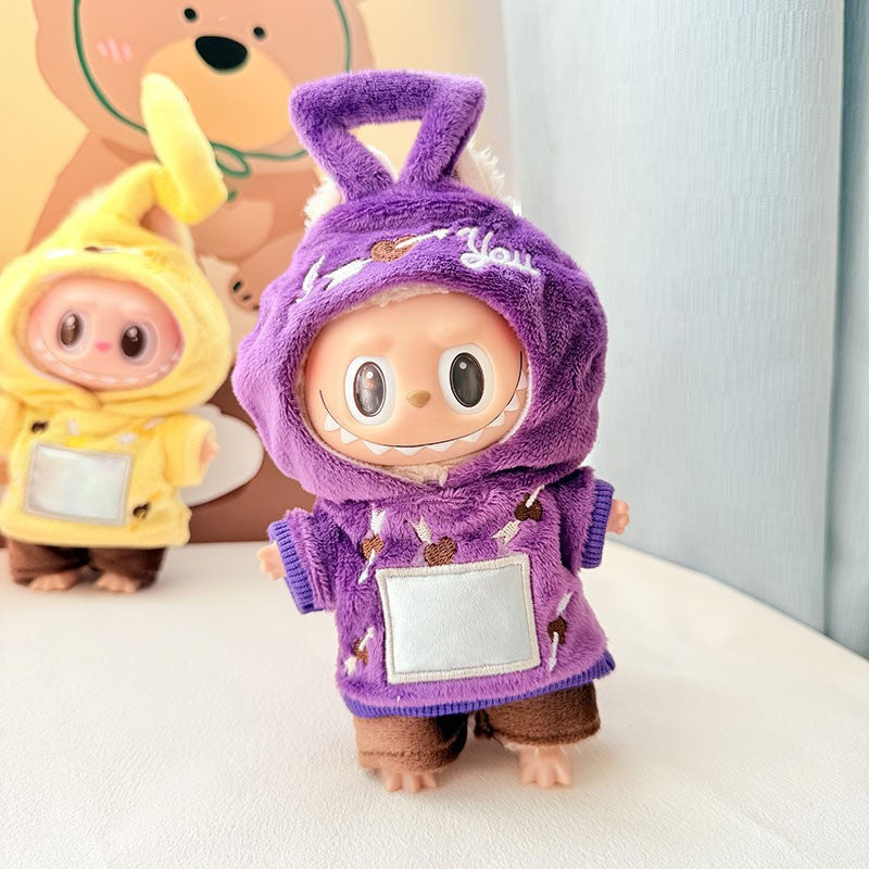 Clothes only] First and second generation Labubu clothes pendant Labubu sitting baby clothes shark bee dinosaur clothes cute