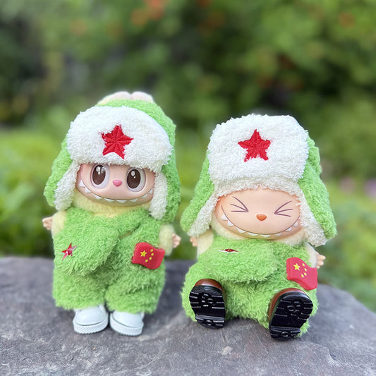 The first, second and third generation keychain Labubu clothes pendant Labubu baby clothes satchel small Lei Feng suit is cute and cute