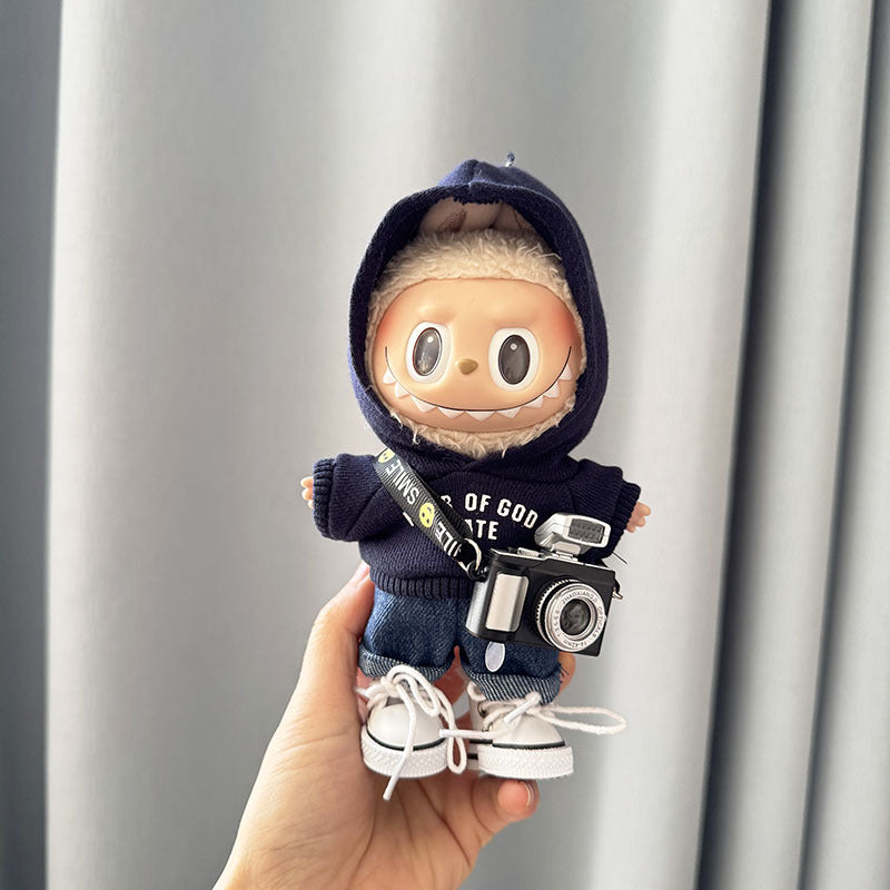 [Clothes only] First and second generation keychain Labubu clothes pendant Labubu baby clothes FEAR hooded sweater set