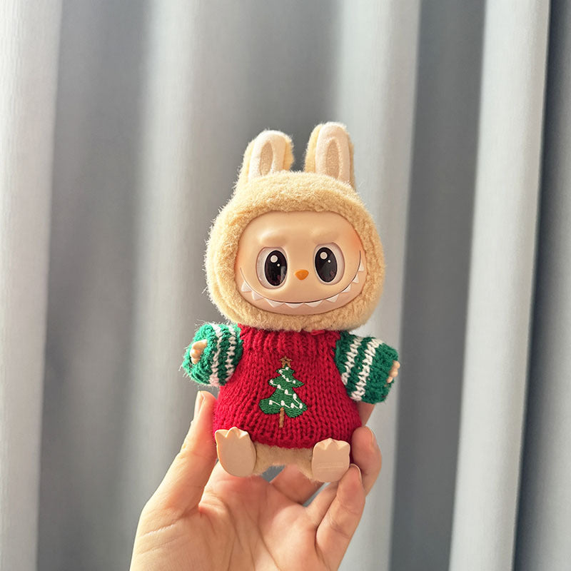 [Clothes only] The first, second and third generation keychain Labubu clothes pendant Labubu sitting party New Year sweater set