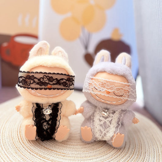 [Clothes only] One, two and three generations Labubu clothes pendant Labubu sitting baby clothes lace goblin two-piece set