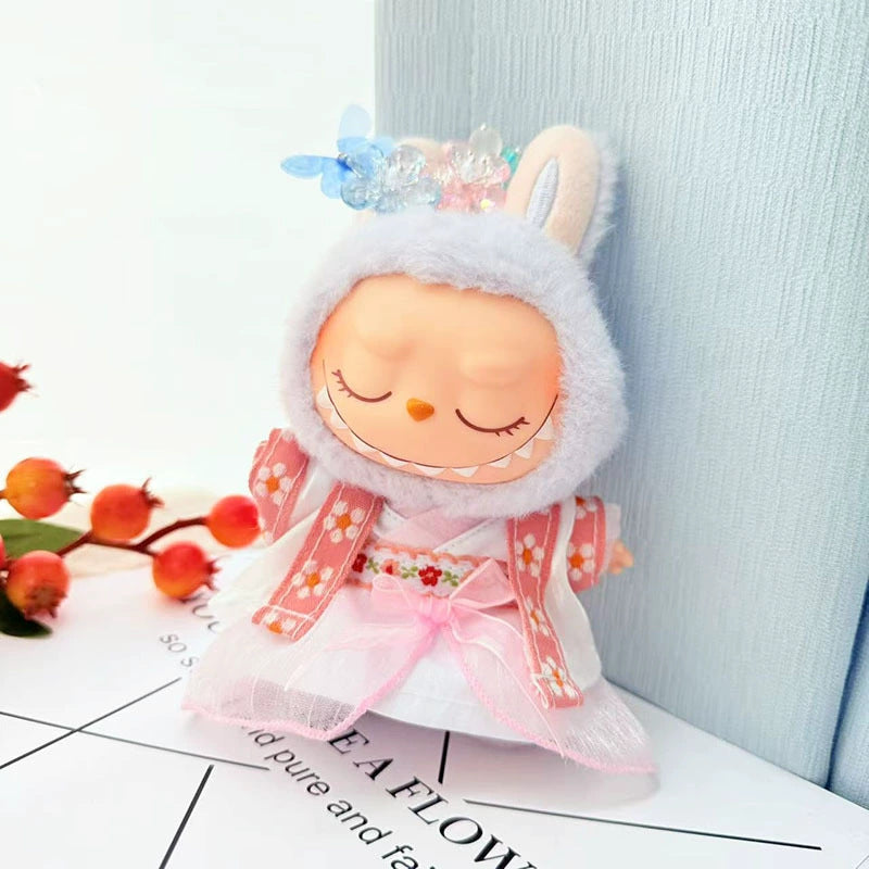 [Clothes only] 17cm Labubuwa clothes LABUBU blind box sitting party one, two, three generations of gold and purple joy clothes