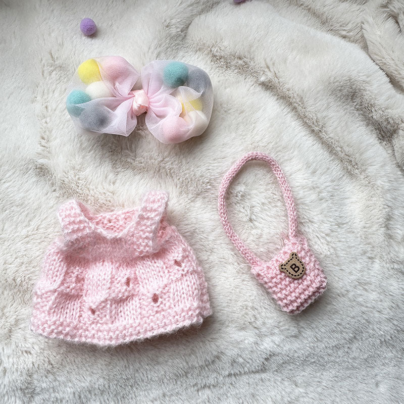 [Clothes only] First and second generation keychain Labubu clothes pendant Labubu sitting party knitted strap skirt