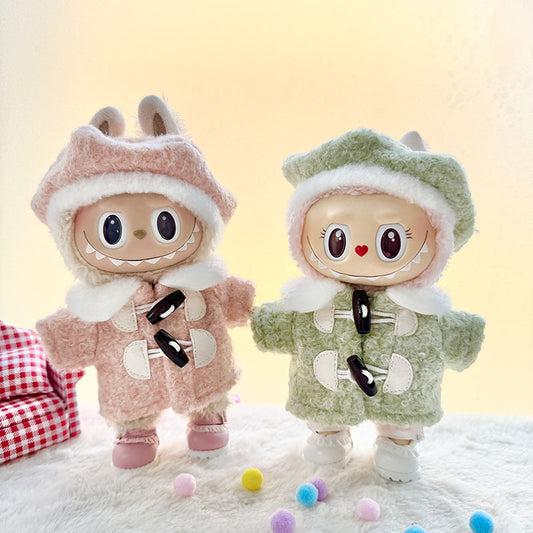 [Clothes only] First and second generation keychain Labubu clothes pendant Labubu sitting team hexagonal beret coat
