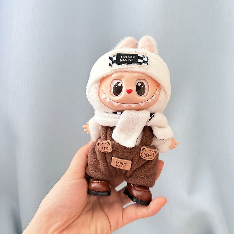 [Clothes only] First/second generation Labubu clothes pendant Labubu sitting party baby clothes bear plaid style clothes