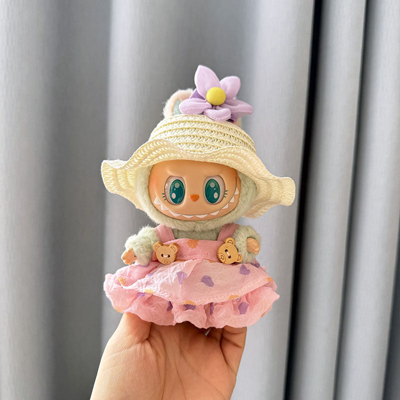 [Clothes only] First and second generation keychain Labubu clothes pendant Labubu baby clothes dress pearl hair accessories