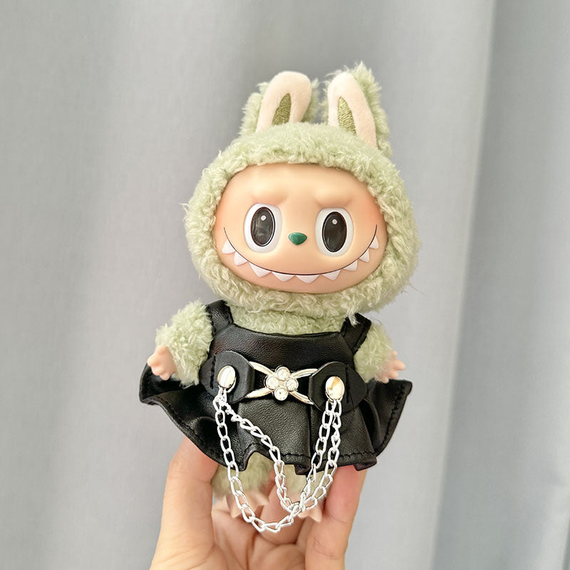 Clothes only] 1st/2nd generation blind box Labubu clothes pendant Labubu sitting party baby clothes fashion leather skirt