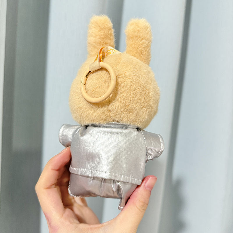 [Clothes only] Second-generation keychain Labubu clothes pendant Labubu sit party silver space suit set