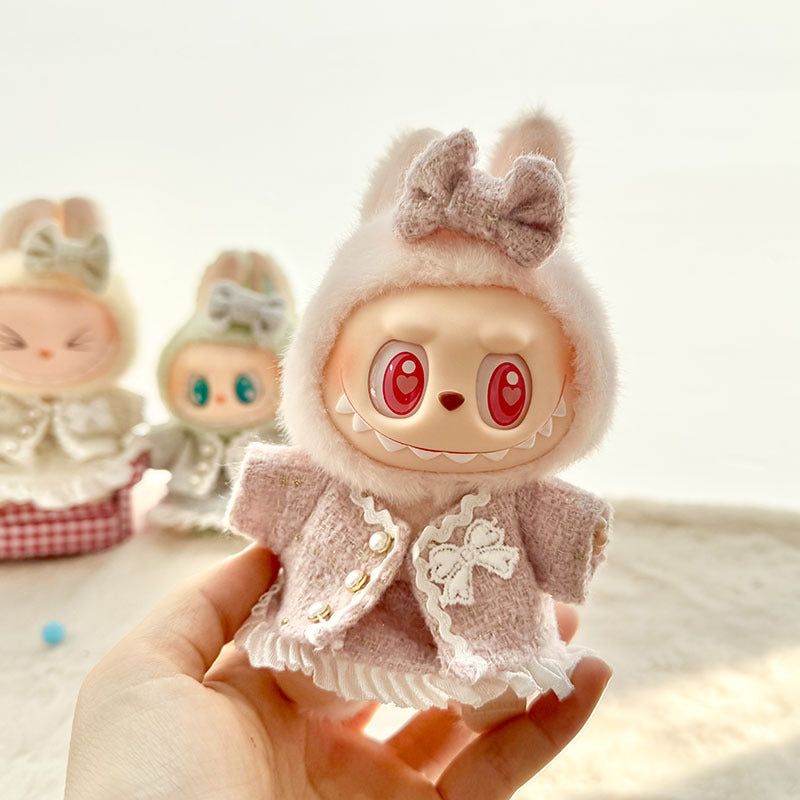 [Clothes only] First and second generation keychain Labubu clothes pendant Labubu baby clothes classic small fragrant skirt set