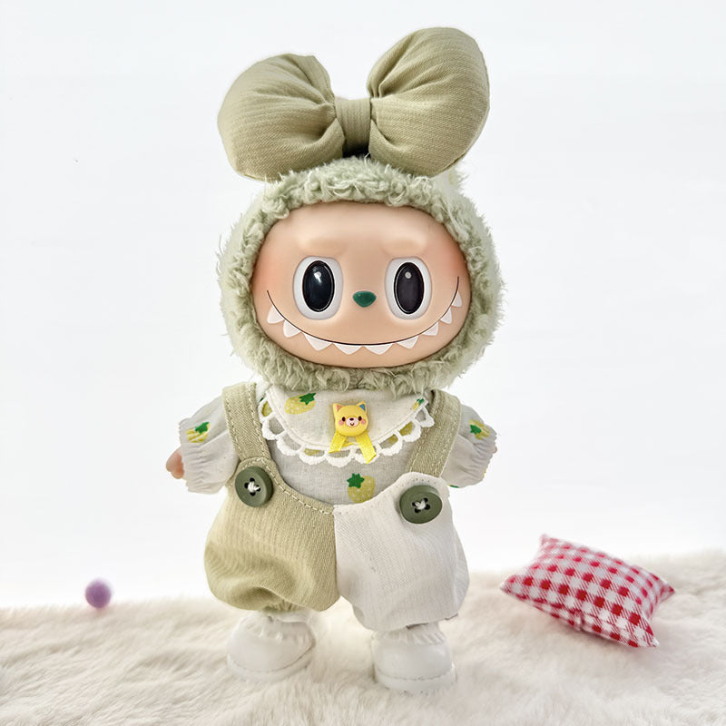 [Clothes only] First and second generation Labubu clothes pendant Labubu baby clothes spring sweet overalls set cute