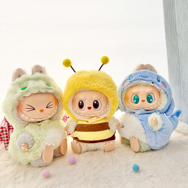 Clothes only] First and second generation Labubu clothes pendant Labubu sitting baby clothes shark bee dinosaur clothes cute