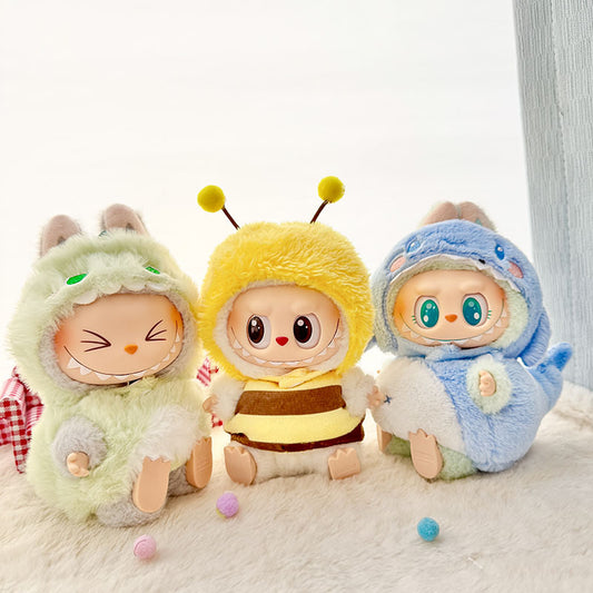 Clothes only] First and second generation Labubu clothes pendant Labubu sitting baby clothes shark bee dinosaur clothes cute