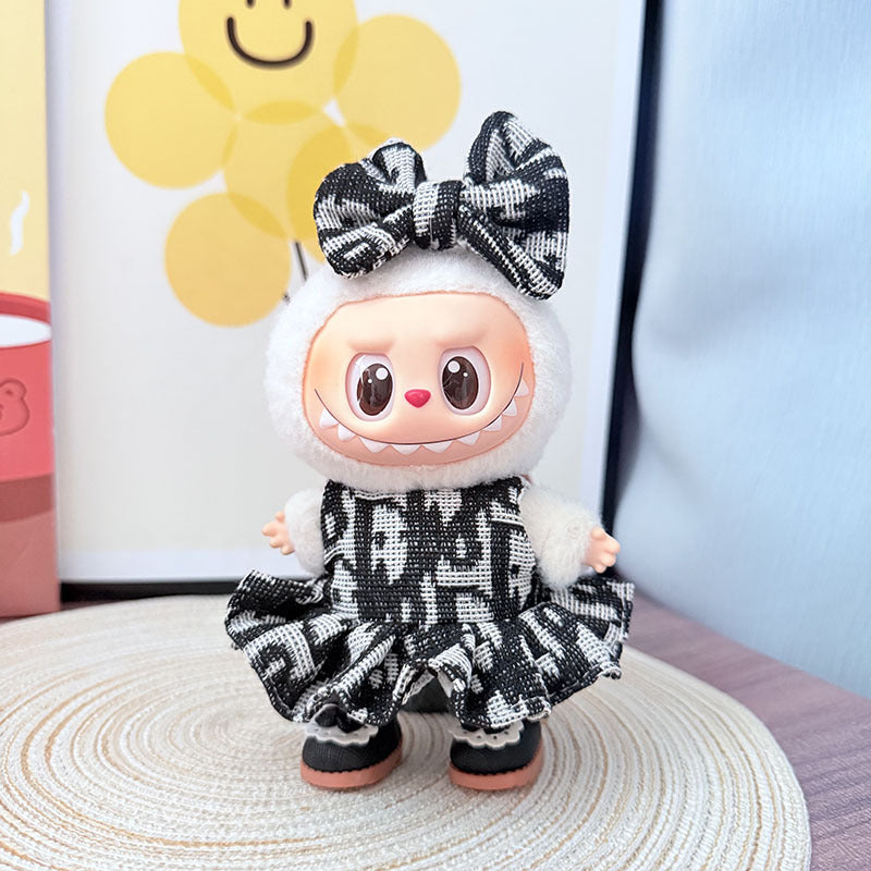 [Clothes only] 17cm Labubuwa clothes LABUBU blind box sitting party one, two, three generations of mystery dress